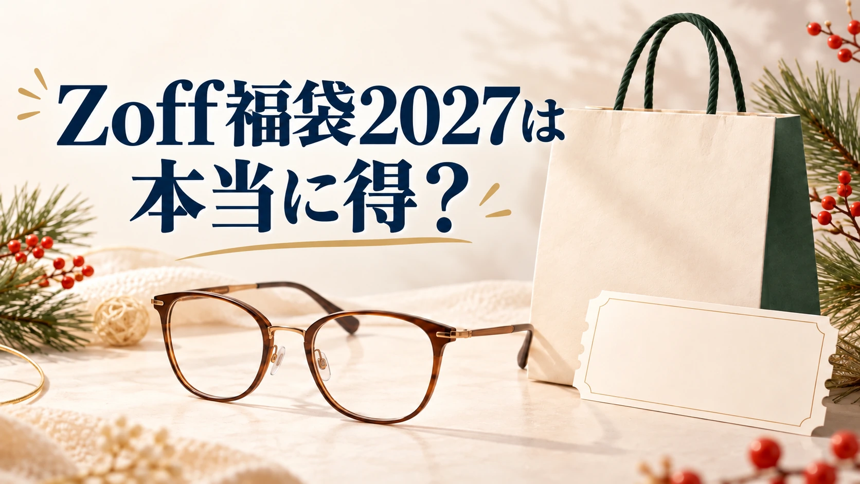 眼鏡と福袋、チケットを組み合わせたZoff福袋2027のイメージ