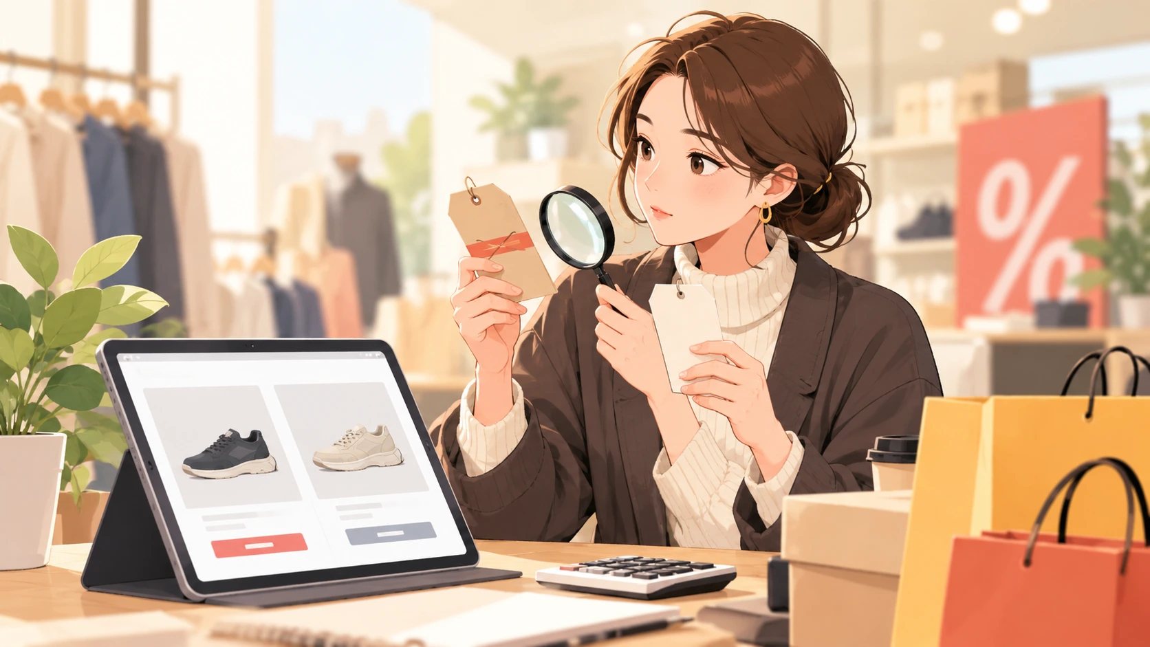 通常実売価格とセール価格を比較しているイメージ